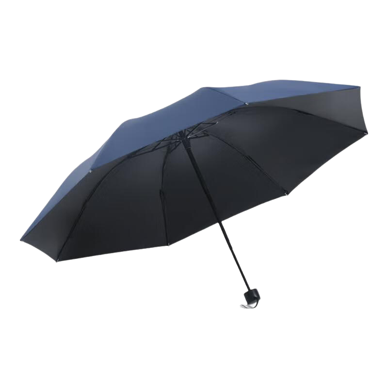 多次元手动雨伞女晴雨两用太阳伞黑胶防晒防紫外线遮阳伞折叠伞通用 晴雨两用-梦幻黑
