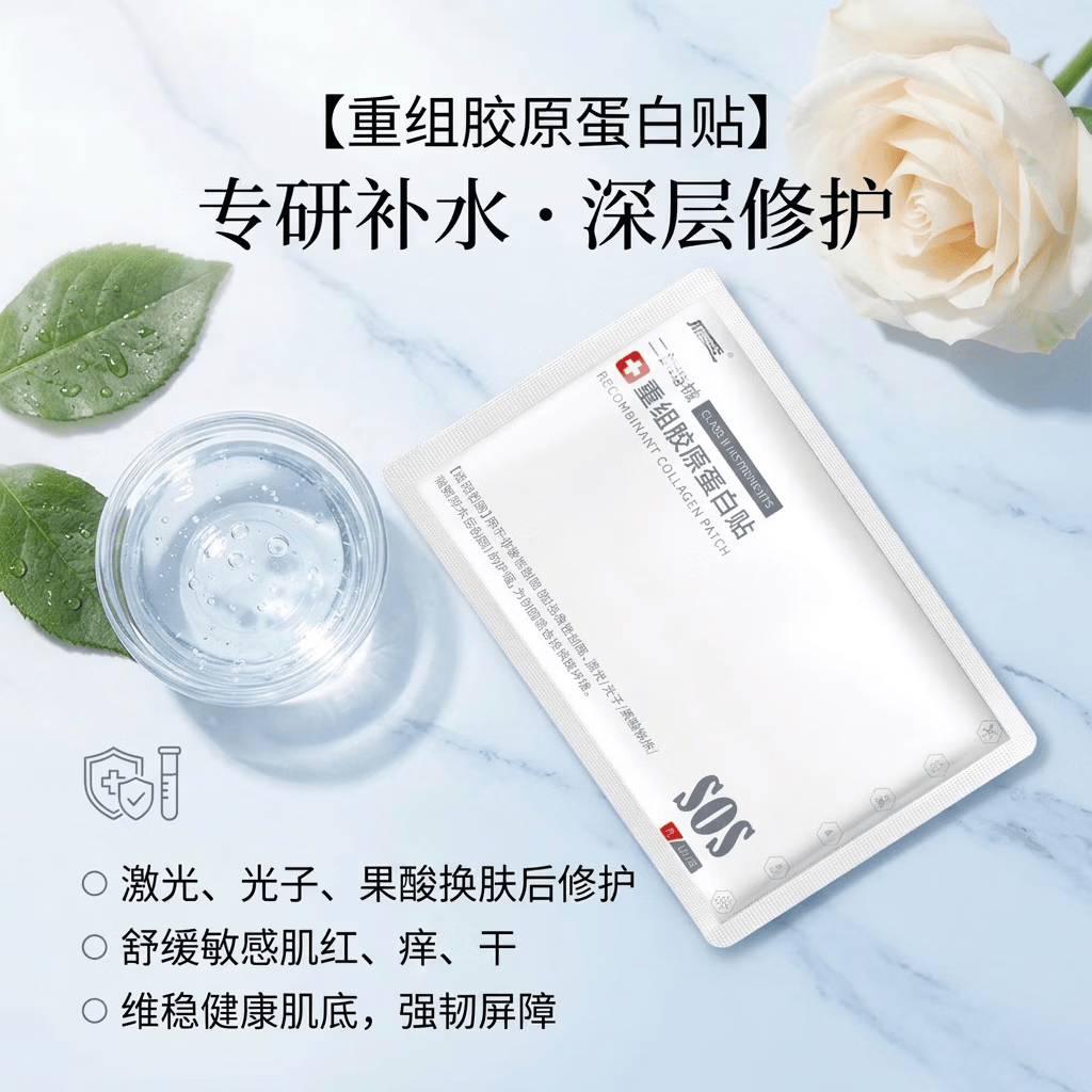 医美重组胶原蛋白贴面膜水光微针修护护理祛痘贴抗皱面膜敷料面膜 2盒-10片