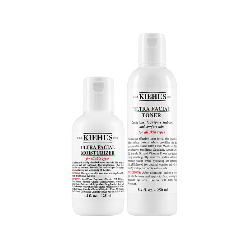 科颜氏(Kiehl's)高保湿水乳(水250ml+乳125ml) 护肤品金盏花乳液生日礼物送女朋友 【NO.1水乳】保湿水+保湿乳