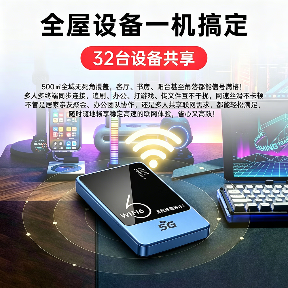 敖赞【5.9元3000G】随身wifi移动无线网络5G千兆2026新款无限高速全国通用流量可携带路由器上网卡热点 5G充电宝1万毫安【帝王版】-顶配芯片网速提升