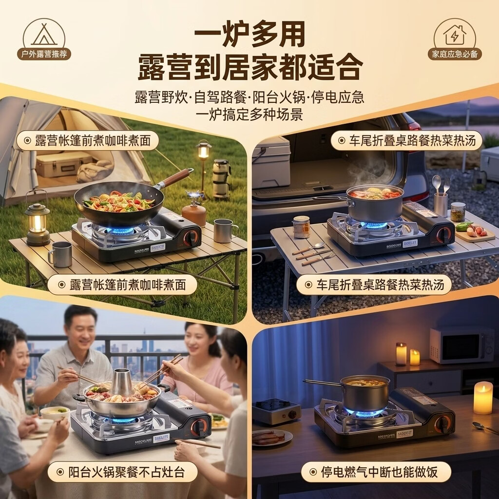 劲舟卡式炉户外野外炉具炊具便携式卡磁炉火锅炉燃气炉家用商用煮茶炉 蓝色+3.5KW超猛火力防爆防风
