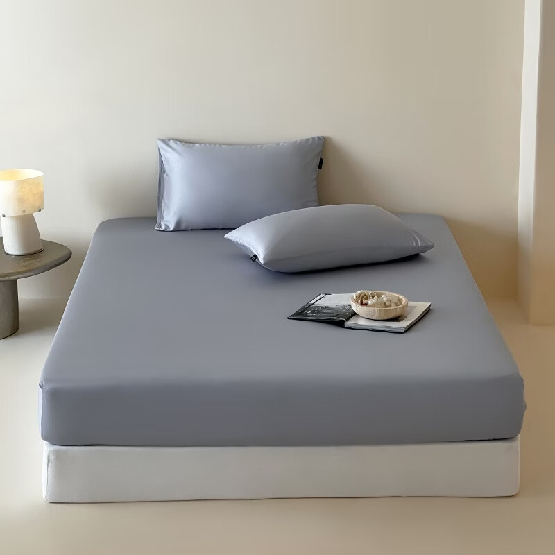 ROLAND LIVE轻奢简约兰精天丝™纯色床笠单件单双人床床垫保护套丝滑凉感床笠 SW 天丝™纯色床笠单件一极光蓝 单床笠120*200cm+25cm