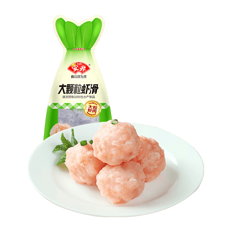 安井【94选6件】火锅丸子鱼丸烧烤关东煮火锅食材锁鲜丸子A年货送礼 100g大颗粒虾滑*1袋