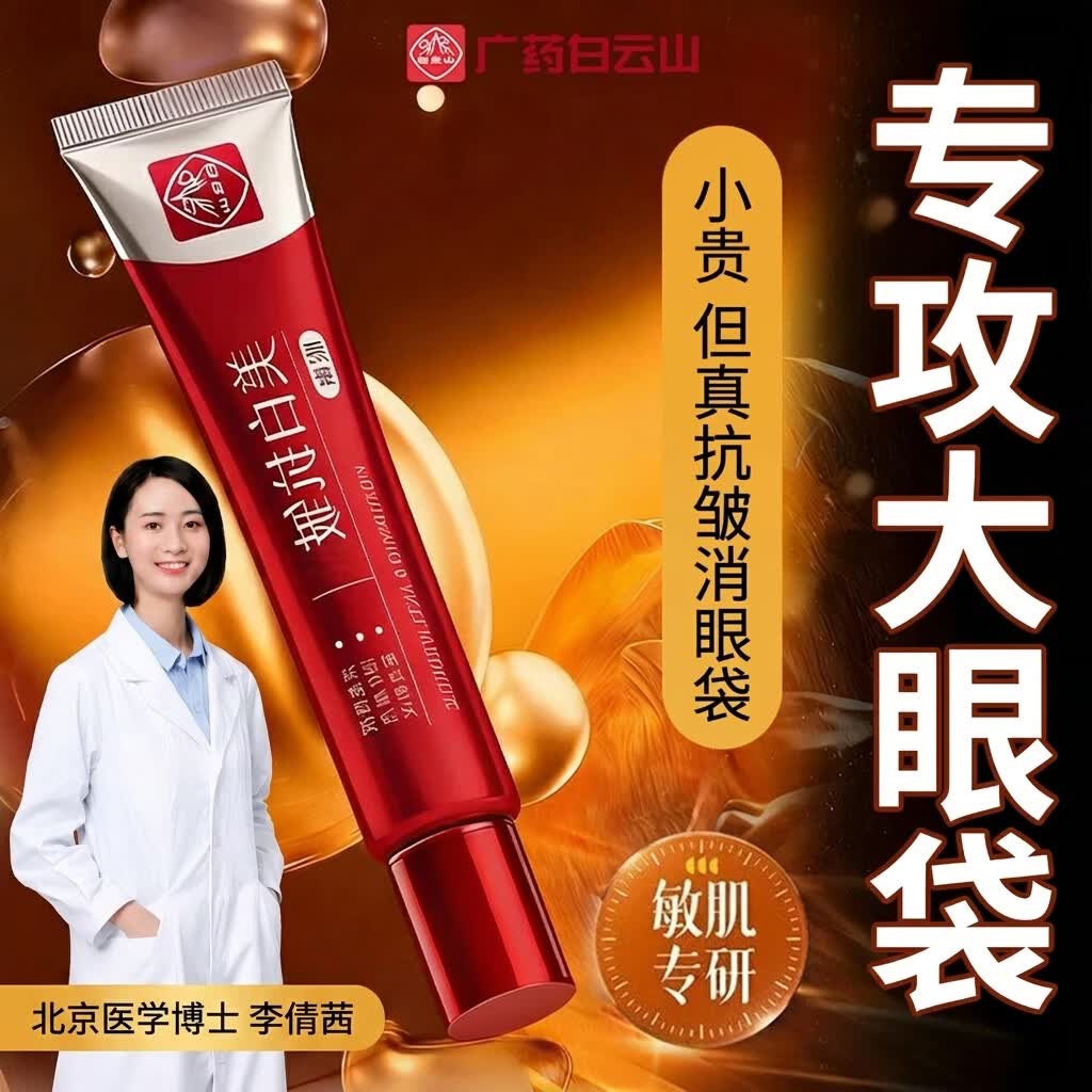 白云山美白抗皱眼霜紧致抗老40岁以上淡化细纹眼袋黑眼圈国货眼霜一名
