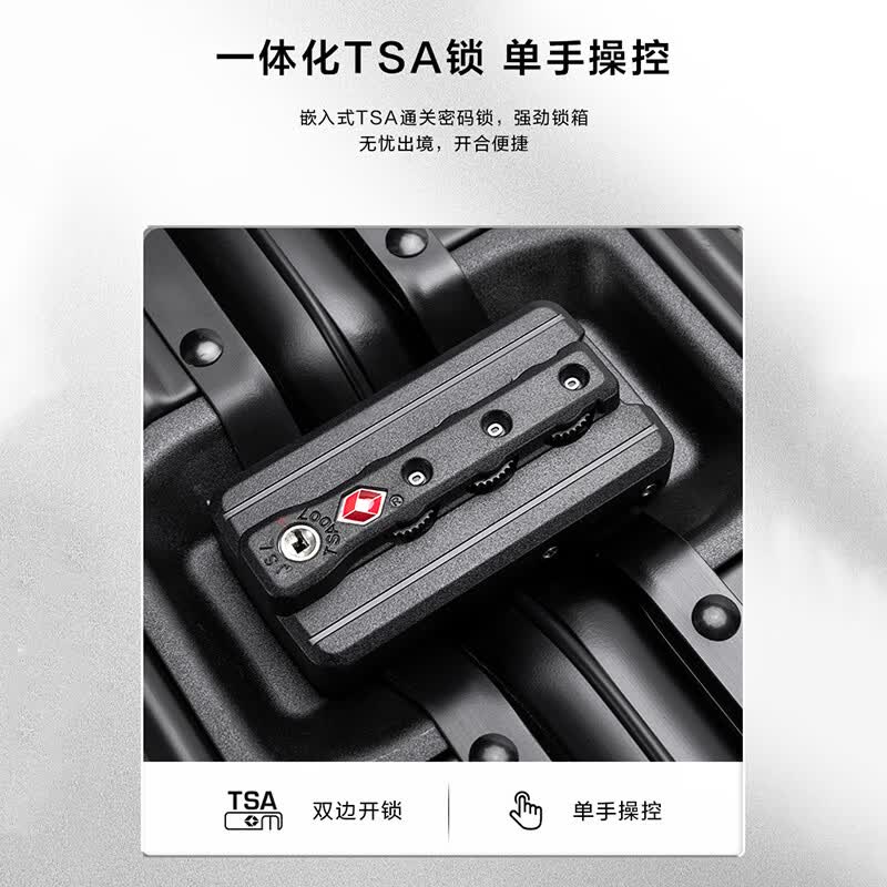 Walker Shop 行李箱七系全铝镁合金大容量时尚旅行箱万向轮拉杆箱 黑色 【光感科技金属系列 7系铝镁合金】 32英寸 【TRUNK箱/京东物流】