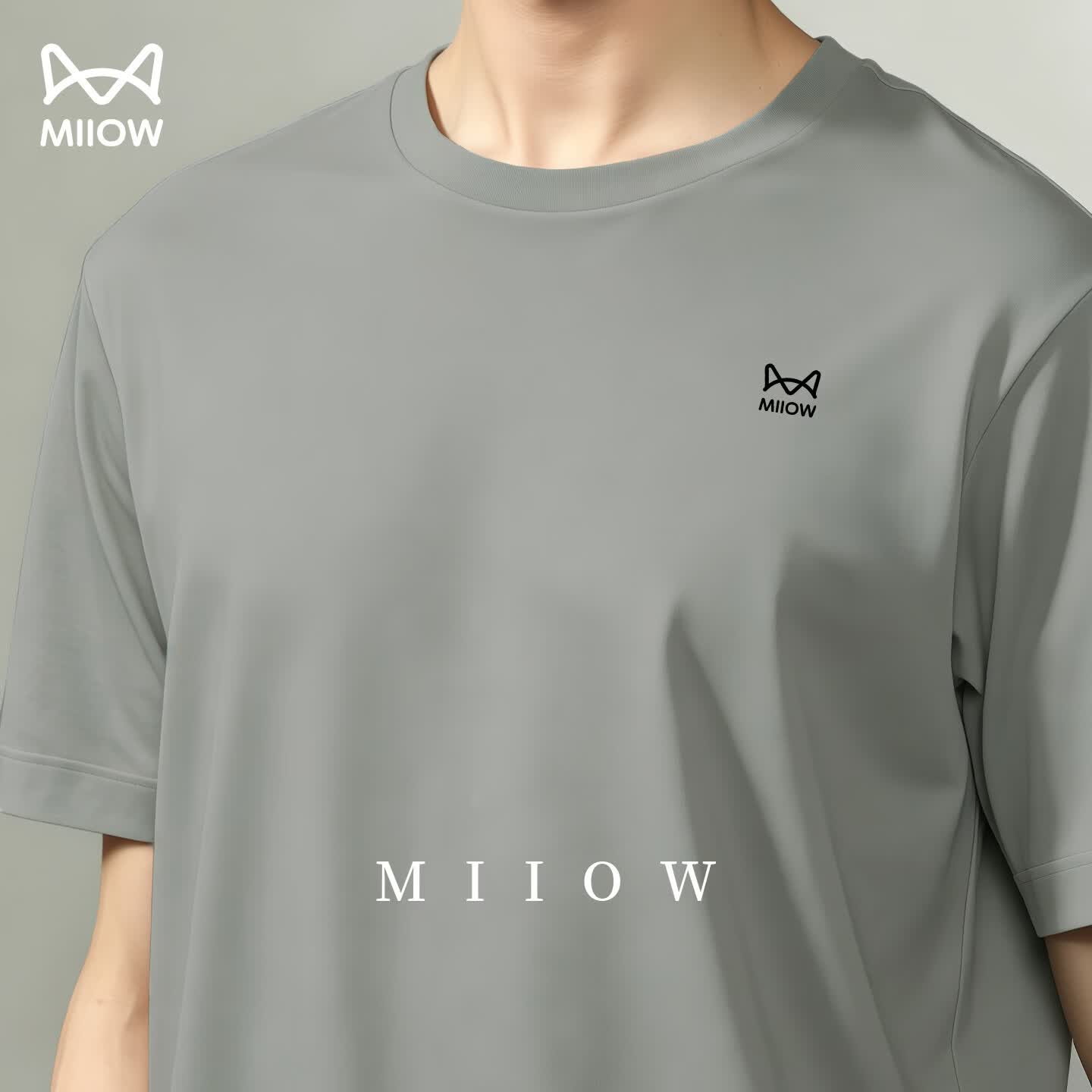 猫人（MiiOW）速干短袖t恤男2026夏季新款户外跑步透气上衣训练健身冰丝速干衣 豆灰色 【冰丝速干】 4XL /195(200-220斤）