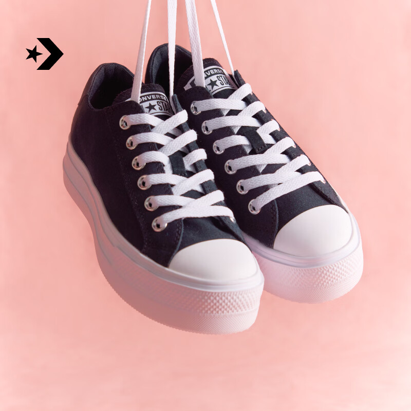 匡威(Converse)Day One Platform秋季新品棉花糖厚底运动鞋A25049C 黑 35