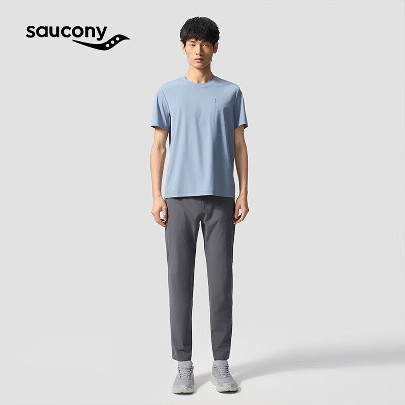 SAUCONY索康尼男春夏干爽舒适轻薄透气经典宽松圆领短T 柏林蓝 2XL