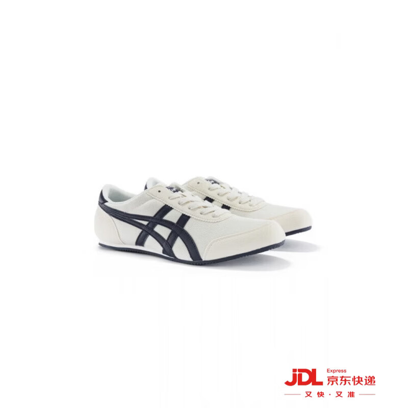 Onitsuka Tiger鬼塚虎男鞋复古舒适轻便 运动休闲鞋女TRACK TRAINER 米色/蓝色 39.5