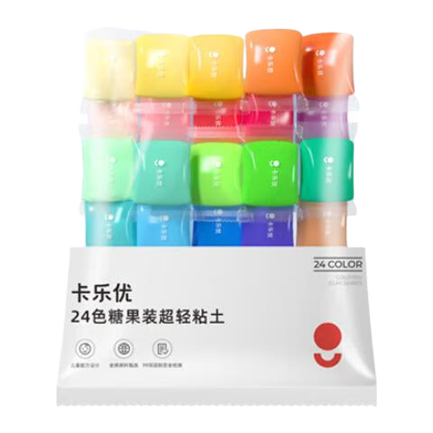 卡乐优（Coloyou）超轻粘土24色彩泥无毒儿童手工玩具黏土礼盒装黏土大包生日礼物 24色糖果包