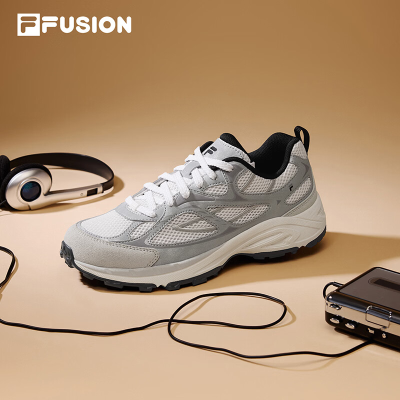 FILA FUSION斐乐潮牌跑鞋男2026夏季新款复古运动鞋男鞋运动跑步鞋男 蘑菇灰色/太空银-OS 41