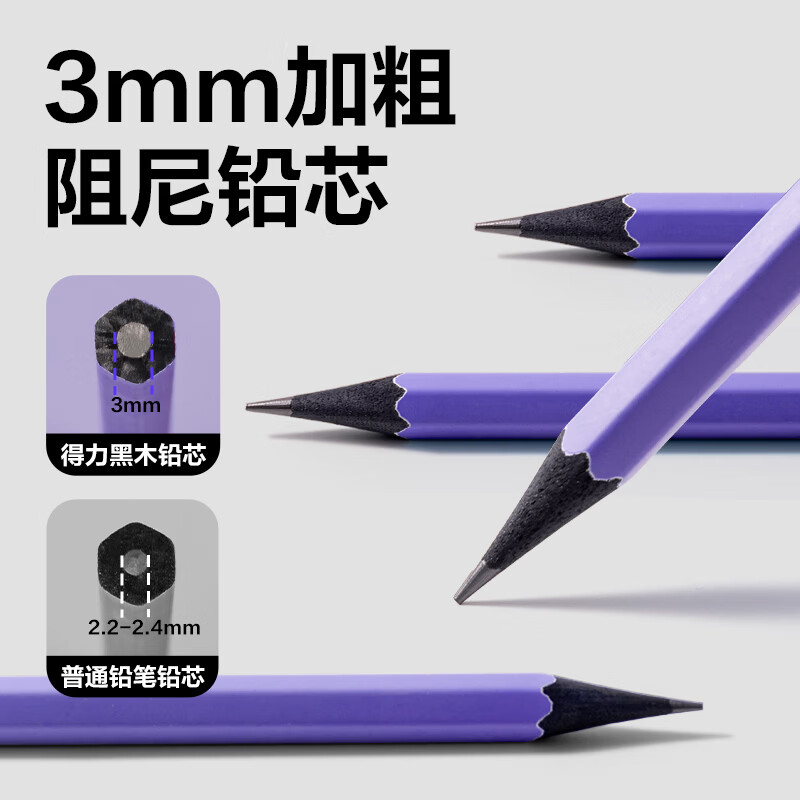得力2b黑木铅笔桶装小学生考试一年级无铅毒幼儿园儿童hb铅笔不易断芯六角绿杆书写素描铅笔二涂卡礼物 【控笔大师】黑木10支-六角杆HB