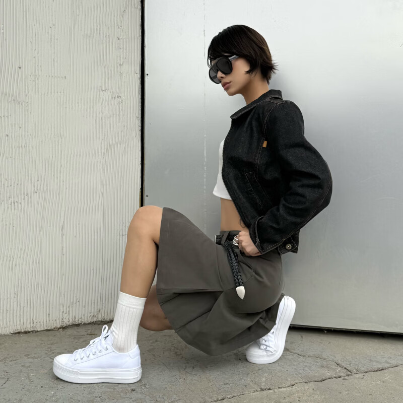 匡威（Converse）Day One Platform秋季新品棉花糖厚底运动鞋A25050C 白 36