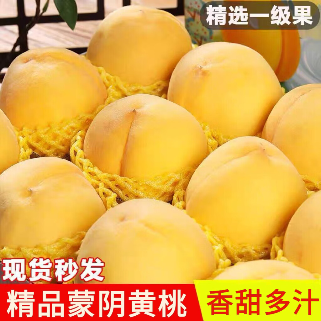 晟容果蔬黄桃山东蒙阴黄桃(现货多地次日达)黄毛桃子新鲜水果送人送礼 精选30年老树果5斤装(鲜甜多汁)净重4.5斤