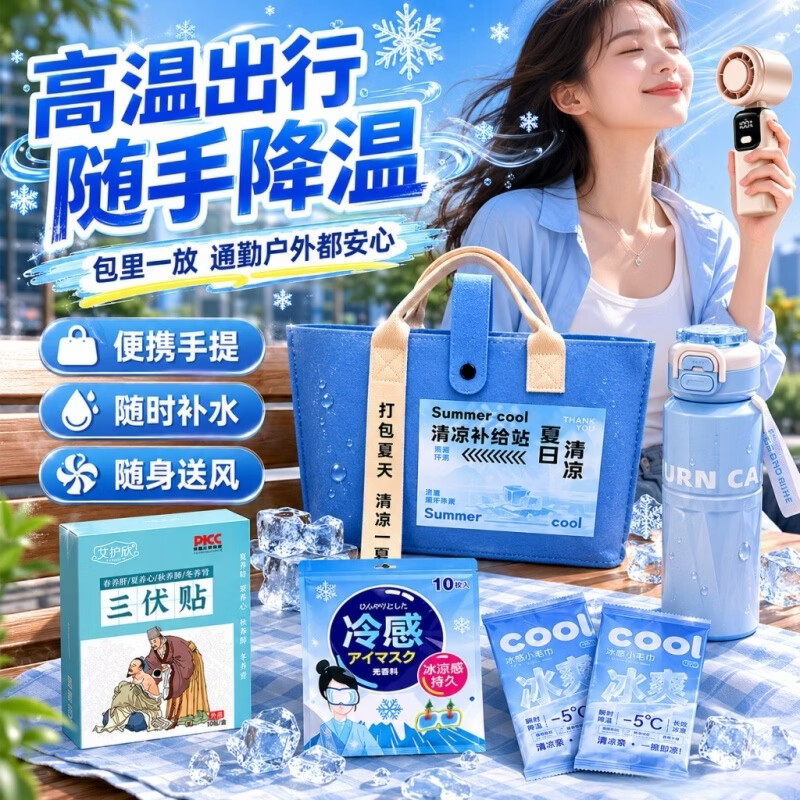 赟娅实用夏日清凉大礼包防暑降温套装端午节礼物送同事员工伴手礼袋 清凉一夏礼包【款式3】