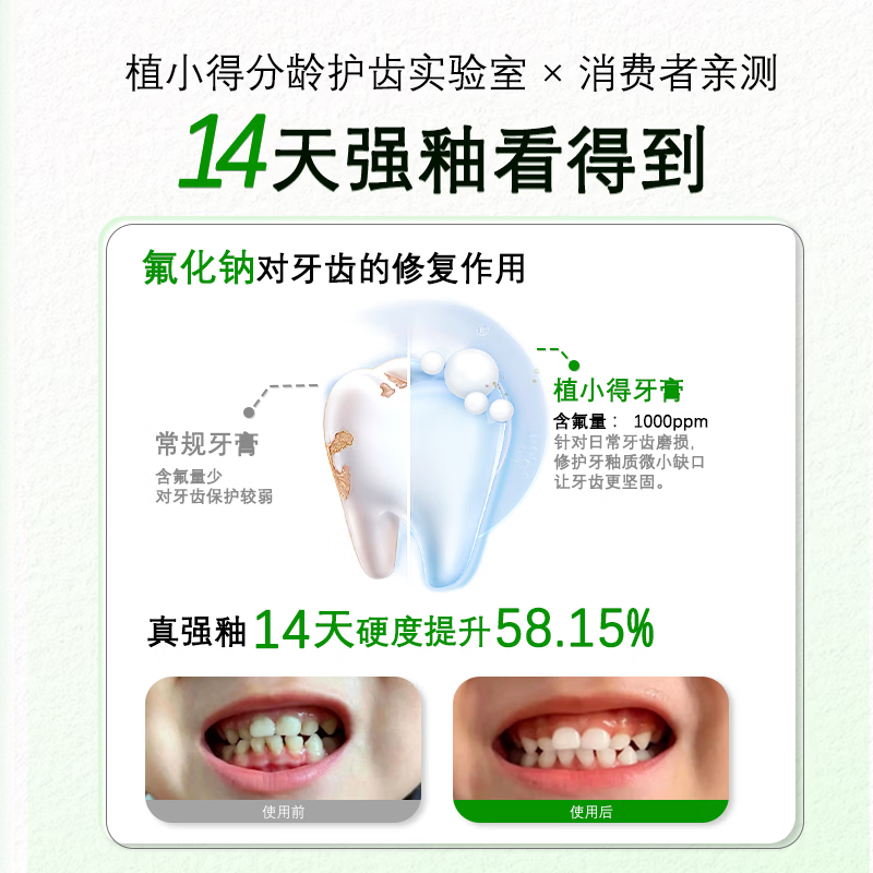 植小得青少年强釉牙膏12岁以上初高中生专用含氟防蛀去黄美白清新去口臭 手打柠檬120g 体验装一支