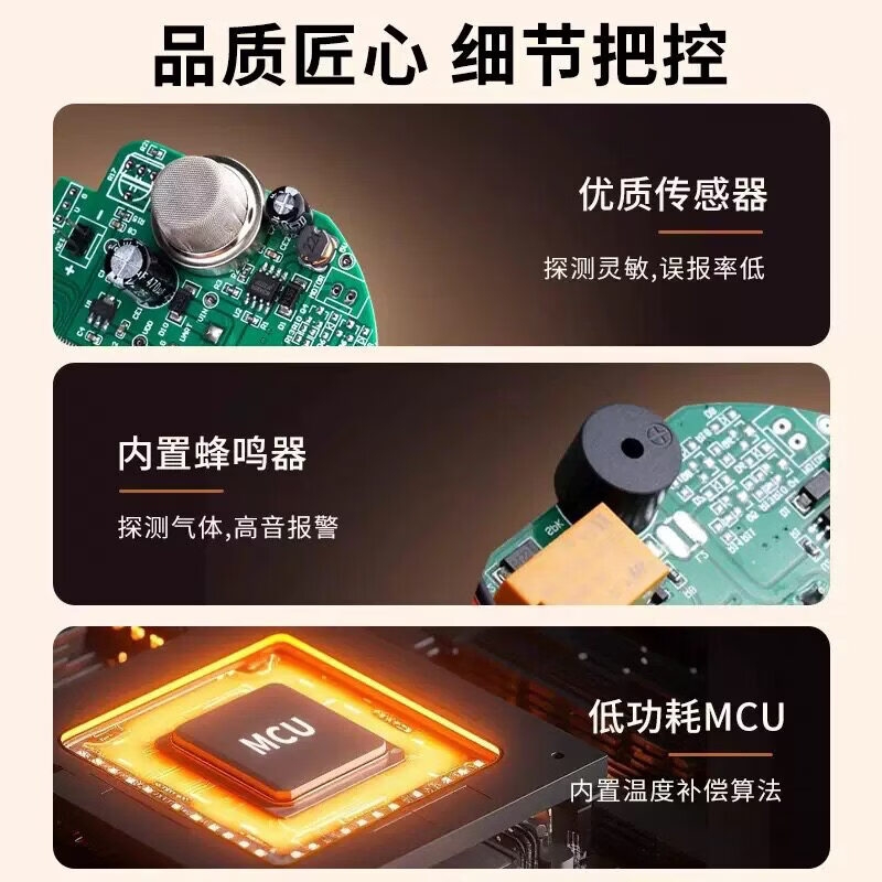 立可安有线吸顶燃气泄漏报警器常开常闭家用天然气12V24V可燃气体探测器 12V【品质款】有线燃气探测