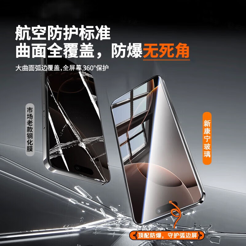 【甄选直发】适用苹果17ProMax/16Pro/15plus超高清钢化膜iPhone14pro/13防爆手机膜防窥无尘仓闪 进口防爆【无尘舱秒贴-超高清款】1片装 iPhone 17ProMax