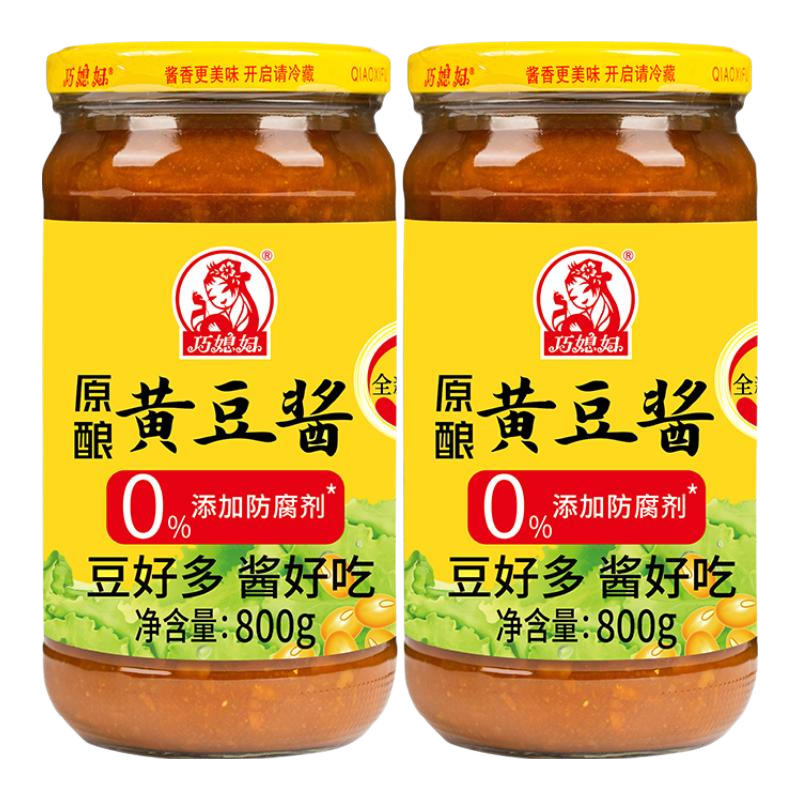 巧媳妇 黄豆酱【店铺复购TOP】豆瓣酱蘸食大酱红烧拌饭拌面酱调味品800g 【原味】黄豆酱800g*2瓶