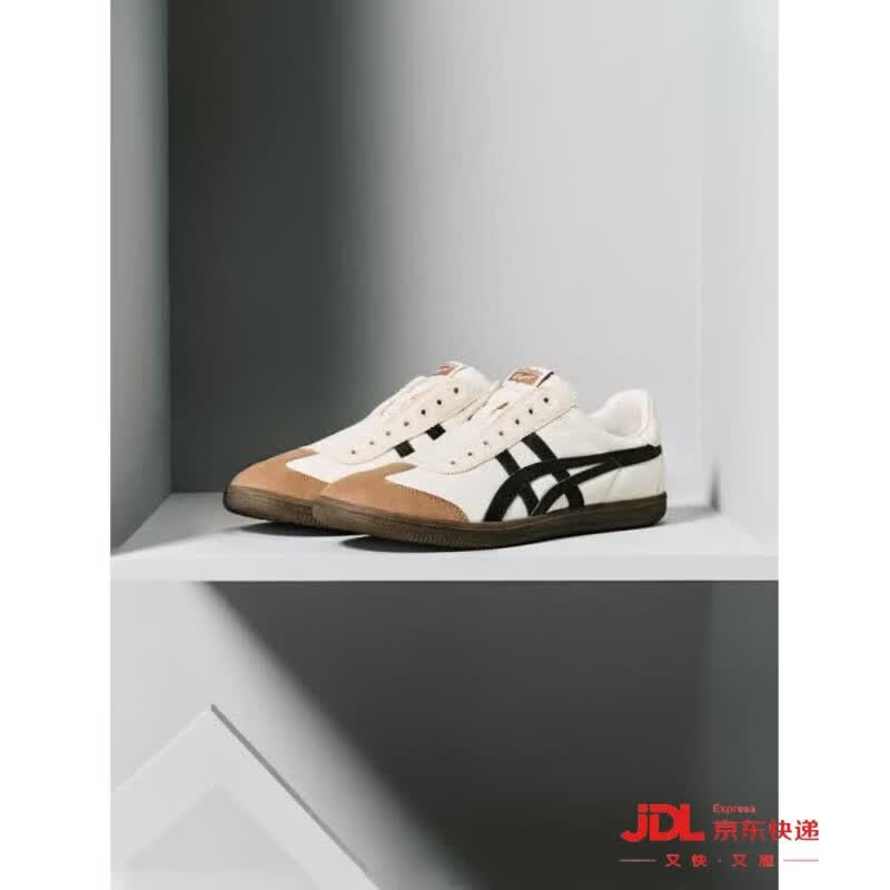 Onitsuka Tiger鬼塚虎运动休闲鞋懒人一脚蹬男女鞋TOKUTEN SLIP-ON 米色/黑色 42.5