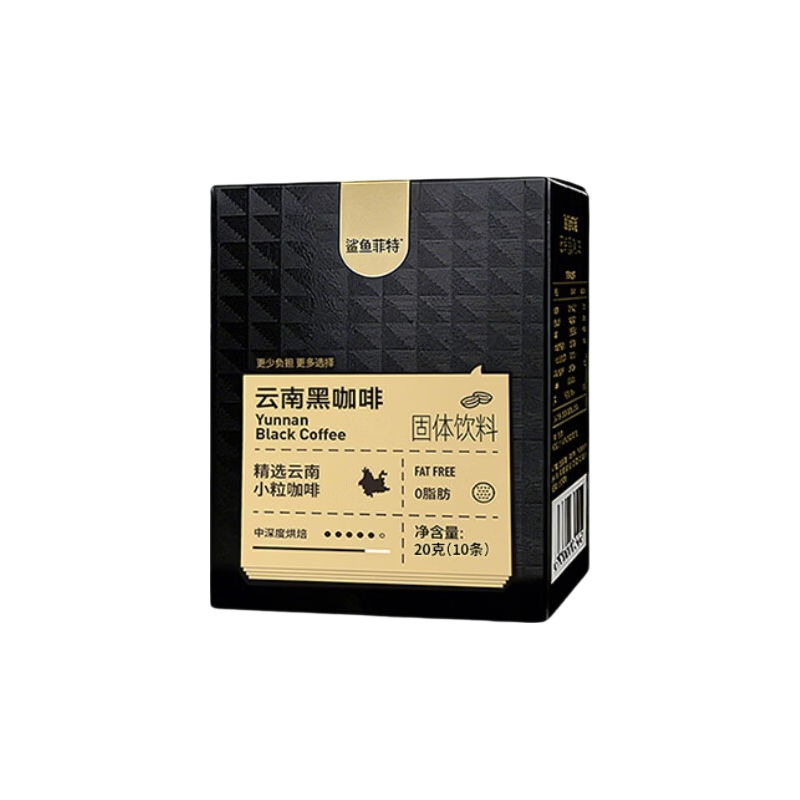 鲨鱼菲特（SHARKFIT）黑咖啡美式健身减燃0脂0蔗糖低卡云南小粒咖啡豆粉（2026年3月） 【2g*60条】60杯黑咖啡