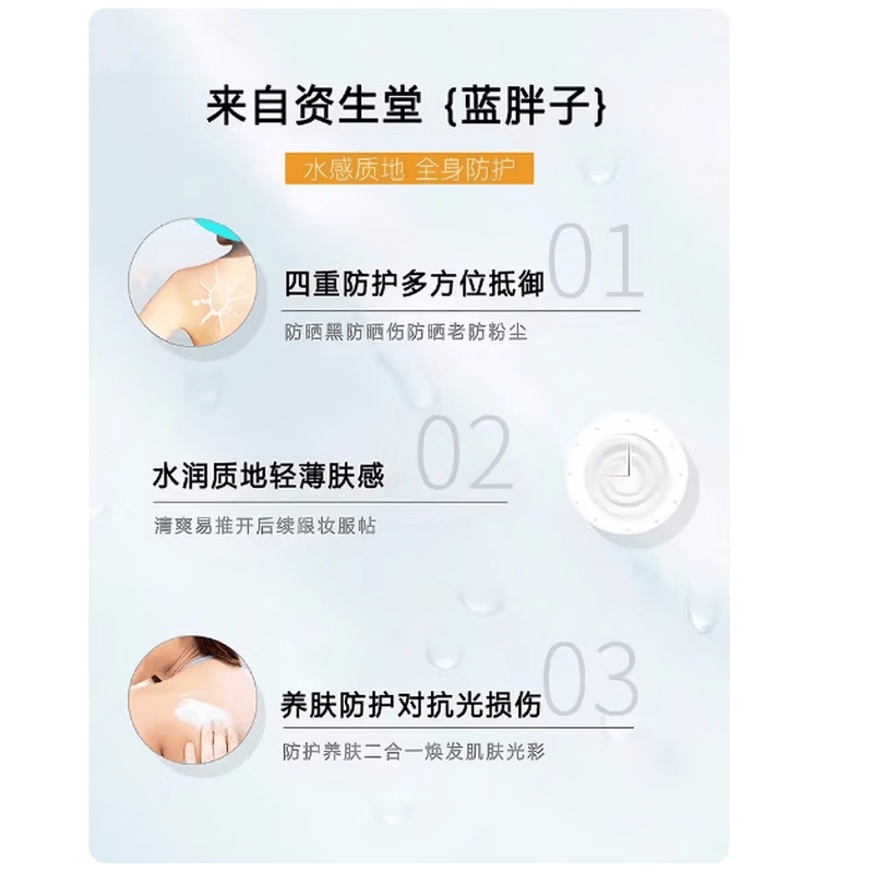兰胖子(SHISEIDO)蓝胖子防晒霜 夏季清爽防水防汗防晒黑户外隔离 蓝胖子防晒50ml五瓶