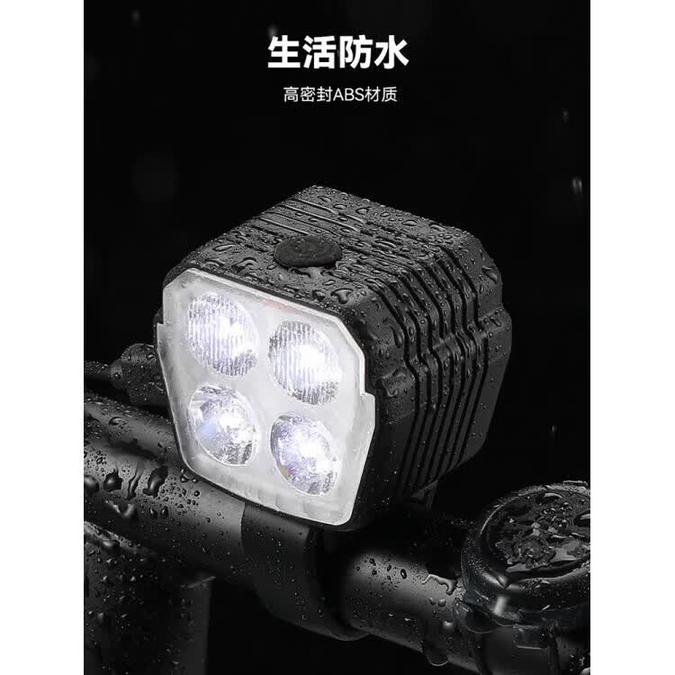 京滔自行车灯铃铛喇叭二合一山地强光夜骑骑行超响通用儿童平衡单车前 双灯珠远近光前灯无喇叭
