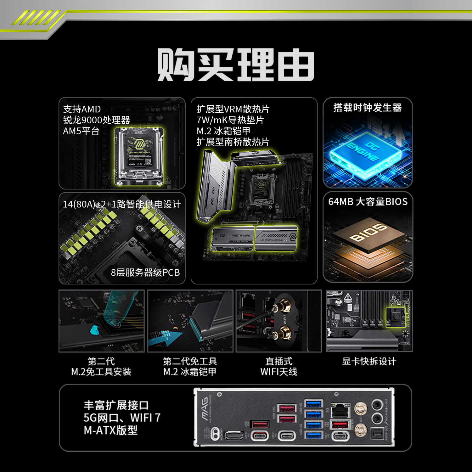 微星 MAG B850M MORTAR MAX WIFI迫击炮 图 3