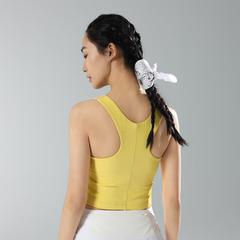 马孔多（macondo）26夏季新品女子二合一运动背心内衣中度支撑蜂巢杯凉感速干抑菌 疗愈黄 S