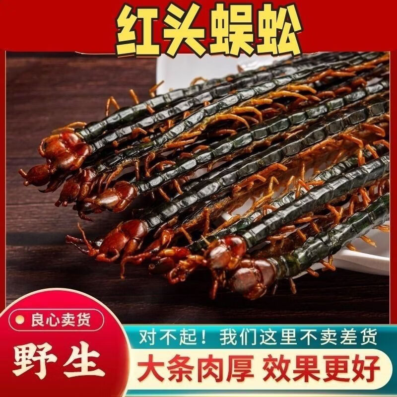 同仁堂(TRT)红头蜈蚣湖北随州道地无硫干品通络止痛养生泡酒 甄选蜈蚣16cm(100条装) 100条*2袋