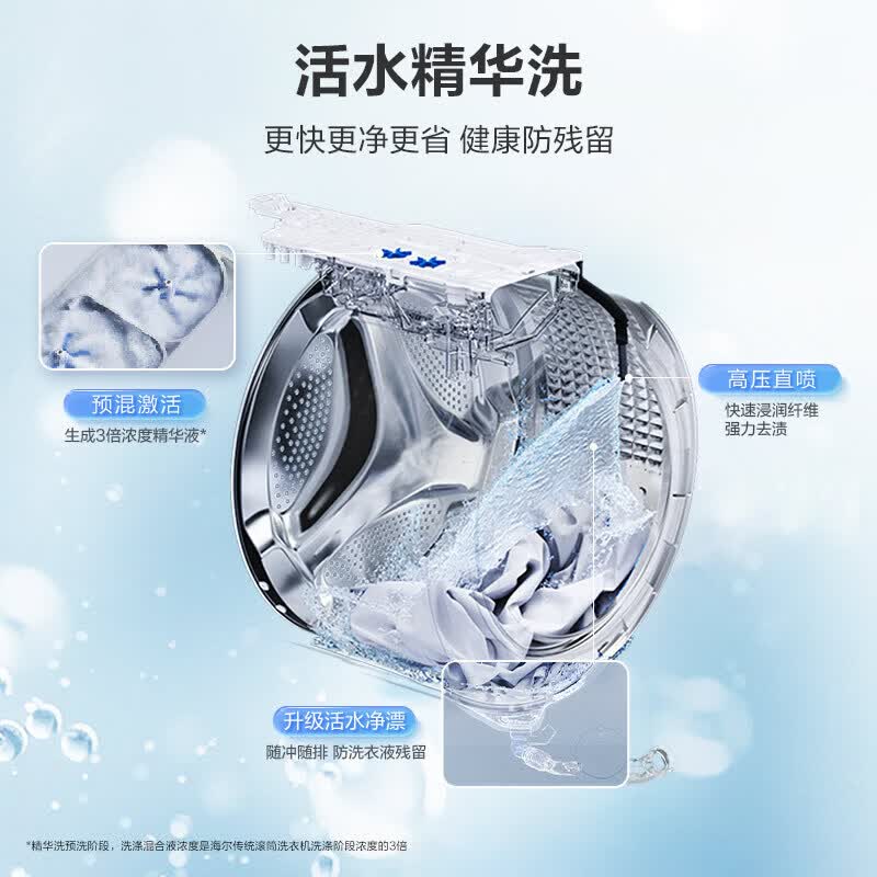 海尔(Haier)云溪4.0pro 滚筒洗衣机带烘干10KG全自动家用大容量洗烘一体机 一级能效 家电换新补贴HBLEU7KJ3U1