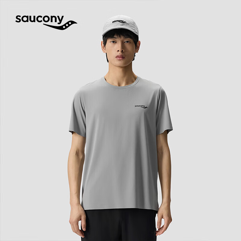SAUCONY索康尼新品男子26春夏新品都市生活针织轻量速干短袖T恤 星云灰 M