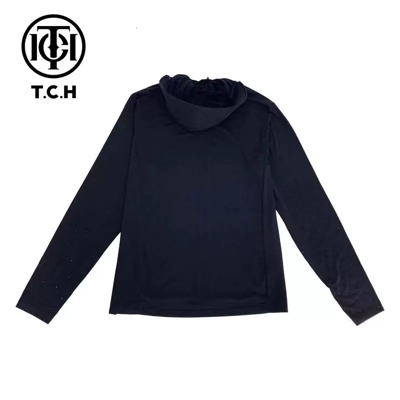 TCH真5折服饰新中式新款防晒衣重工烫钻龙形图案连帽防晒衫外套女装 XXL