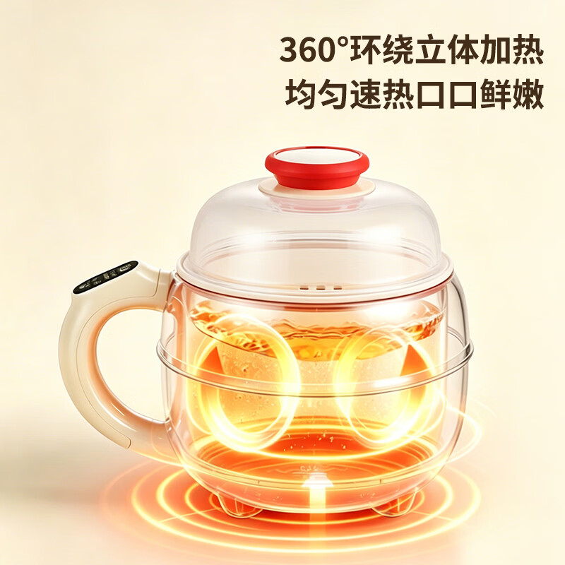 SIMDA电煮锅小型1-2人宿舍小电锅学生寝室一体泡面锅煮面锅小火锅多功能锅珐琅釉不粘锅新款电蒸煮锅 1.5L 电脑款