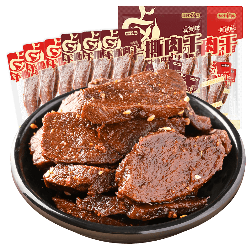 盐津铺子 手撕肉干鸭肉干零食小吃办公室休闲食品 香辣味70g约10小包