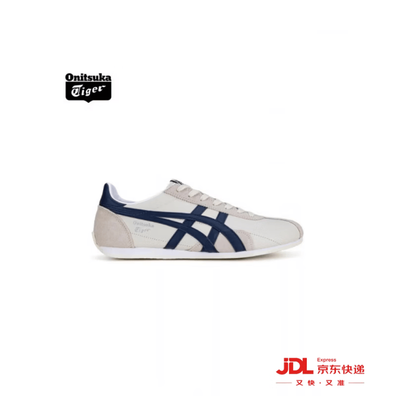 Onitsuka Tiger鬼塚虎男女款中性鞋子复古舒适运动休闲鞋男RUNSPARK 米色/蓝色-250 42.5