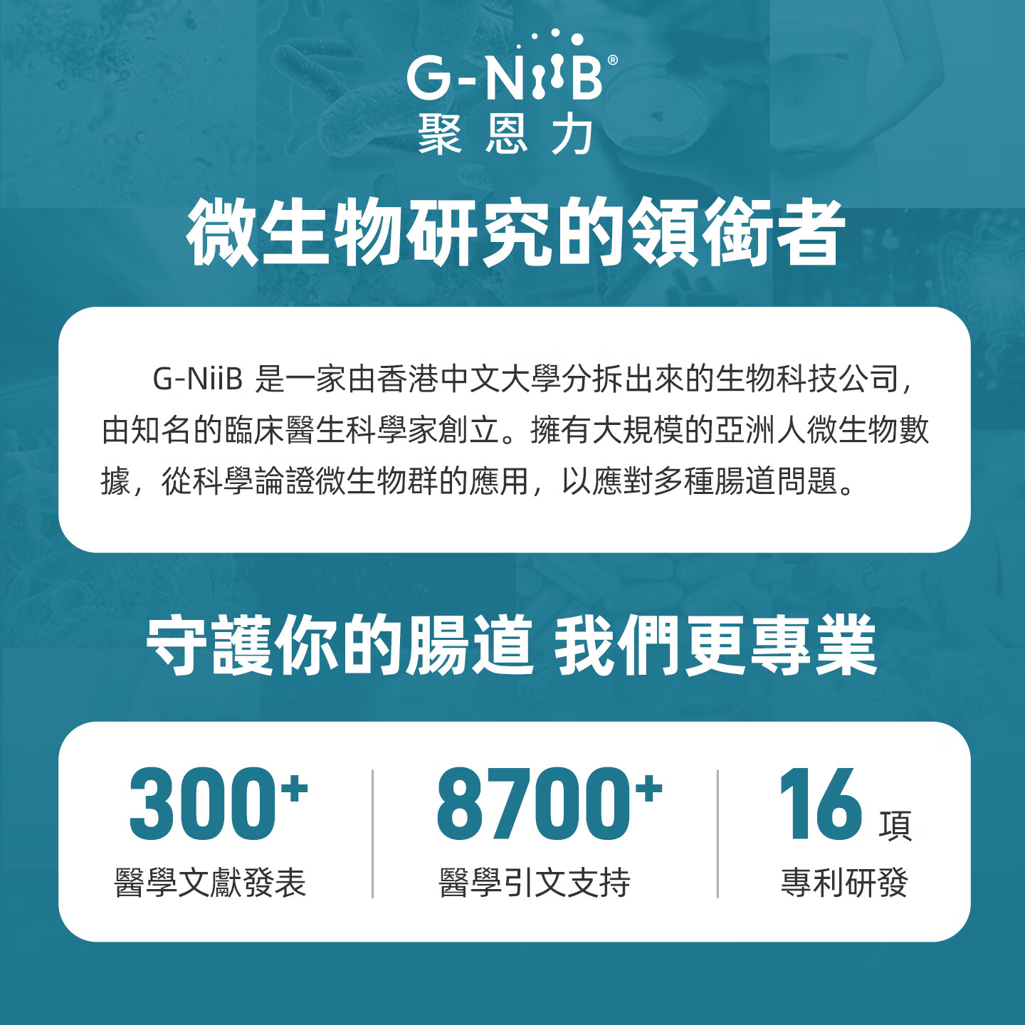 G-NiiB 聚恩力护肠成人肠胃益生菌益生元肠鸣肉粒慢性肠炎肠衰修复桥本gniib 【单盒体验装】 20条*1盒 赠同款10条