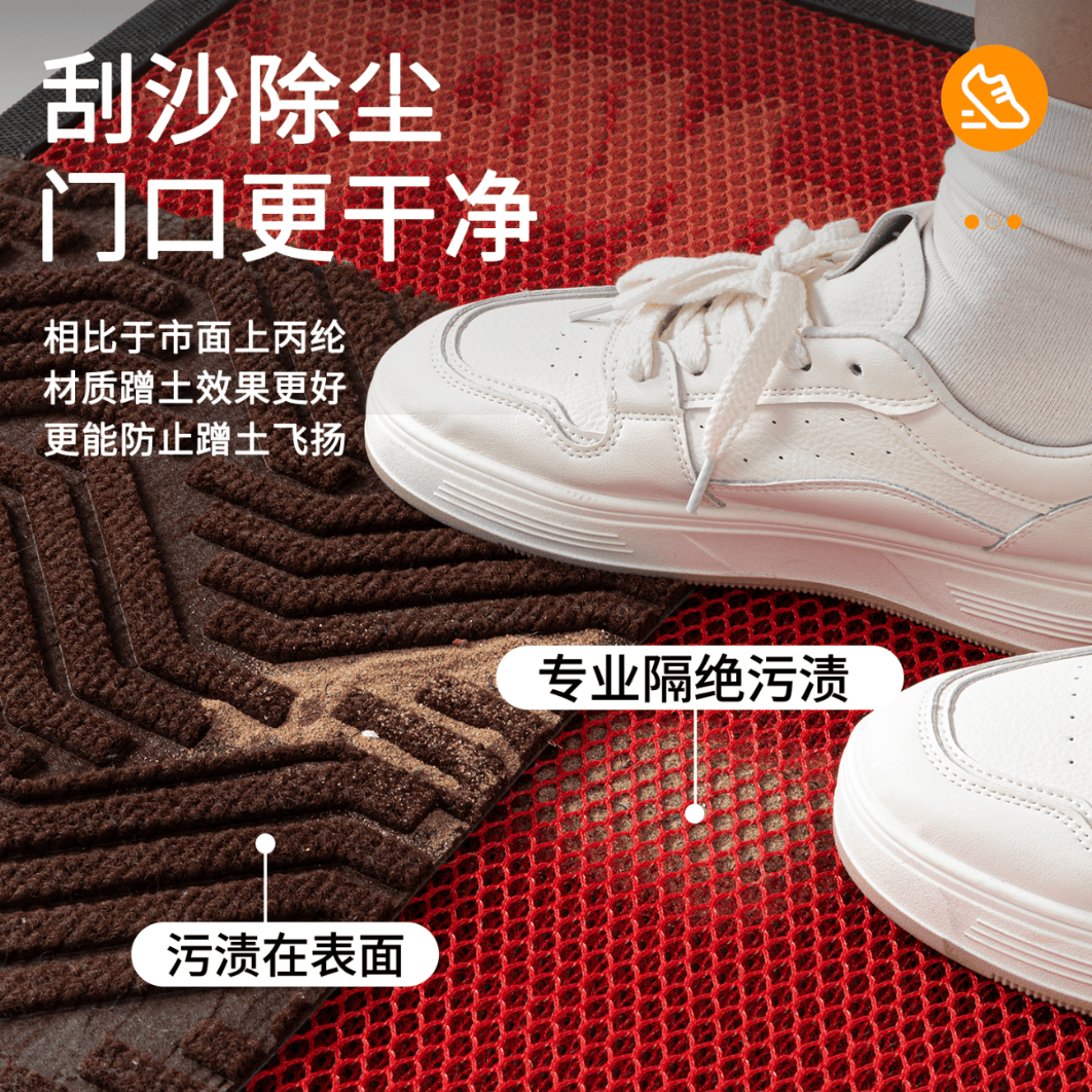 雨萱入户地垫玄关防滑垫加厚垫子铺地耐磨耐脏高级感进门胶垫门口脚垫 弹力网-平安喜乐 80cm*120cm