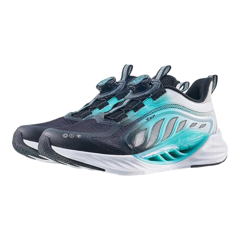 特步儿童氢风8.0护足跑鞋黑/极光绿34码 99.95元 - 折送网