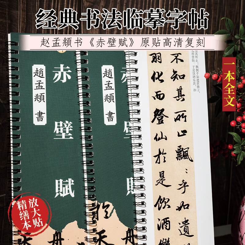 面碑前后赤壁赋赵孟頫行书临摹字帖练习毛笔字书法学习使用线圈本 【赵孟頫行书临摹字帖】前赤壁赋 京东折扣/优惠券