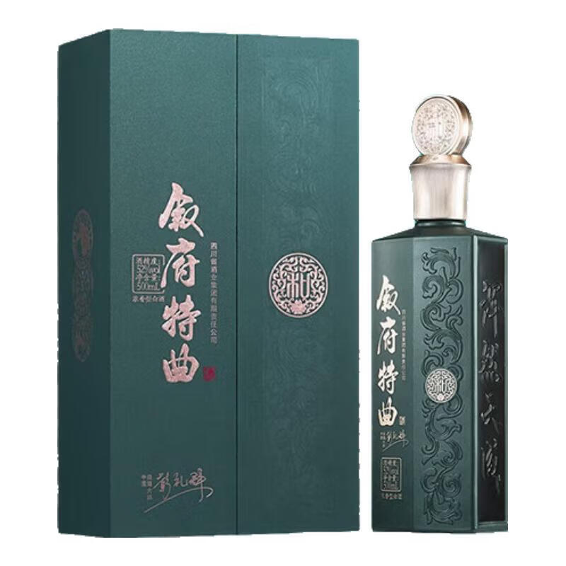 叙府特曲 四川宜宾五粮浓香型白酒52度 真实年份老酒调味高度白酒 52度 500mL 6瓶 叙府特曲绿