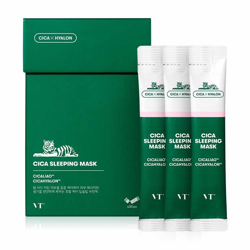韩国vtcica积雪草精华老虎睡眠面膜李现推荐30条整盒