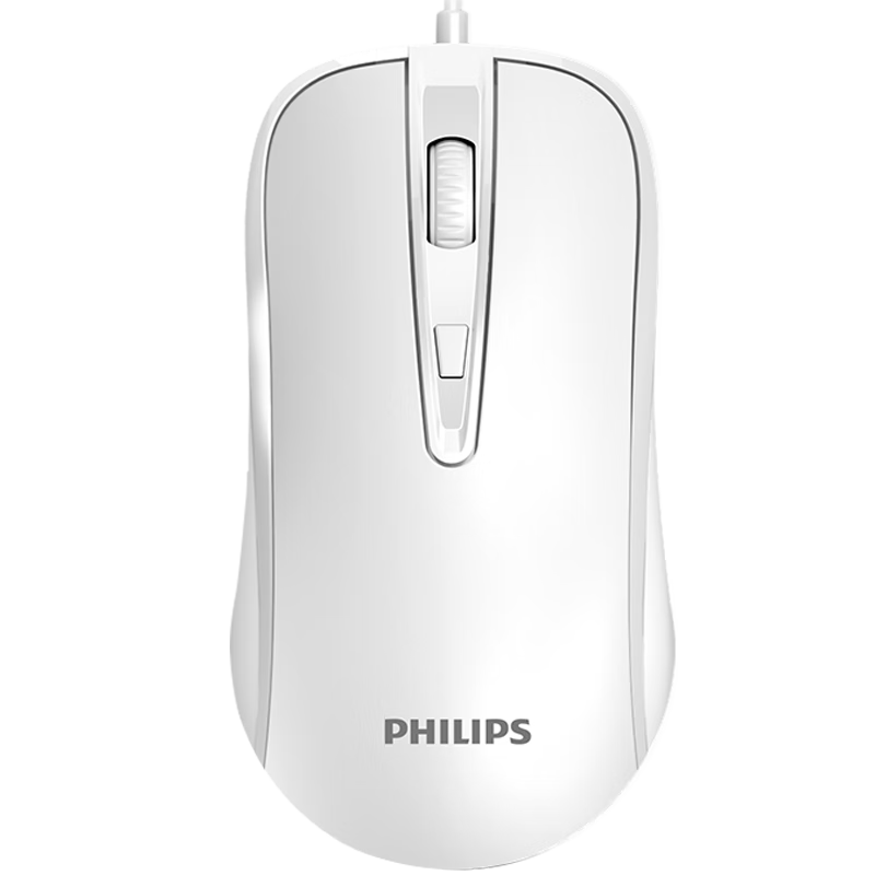 PHILIPS 飞利浦 SPK7214 微声版 有线鼠标 1600DPI 白色