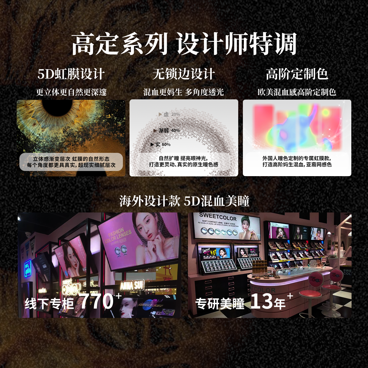 Sweet Color美瞳【定轴高定系列】日抛10片无锁边欧系5D虹膜混血彩色隐形眼镜 【定轴新品上线】形而上学（雾感灰 哲学命题般耐人寻味） 10片*1盒 800度
