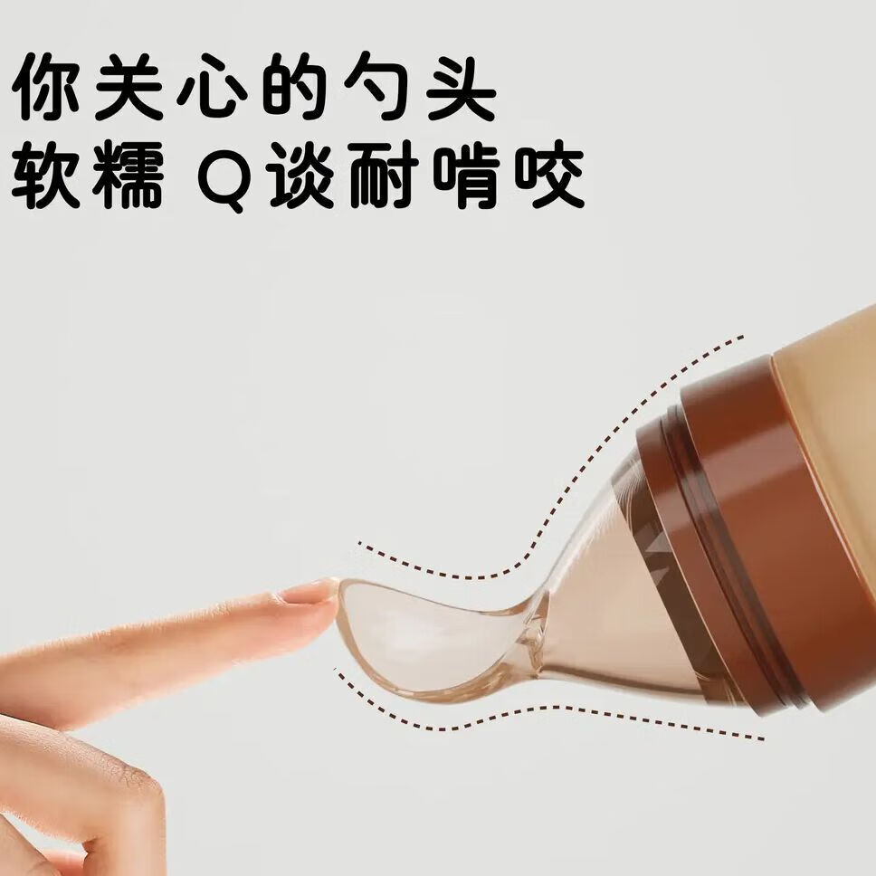 【甄选直发】儿童餐具新生儿宝宝喂水喂奶勺挤压式防摔防呛便携米 婴儿瓶勺-纳米银-1把