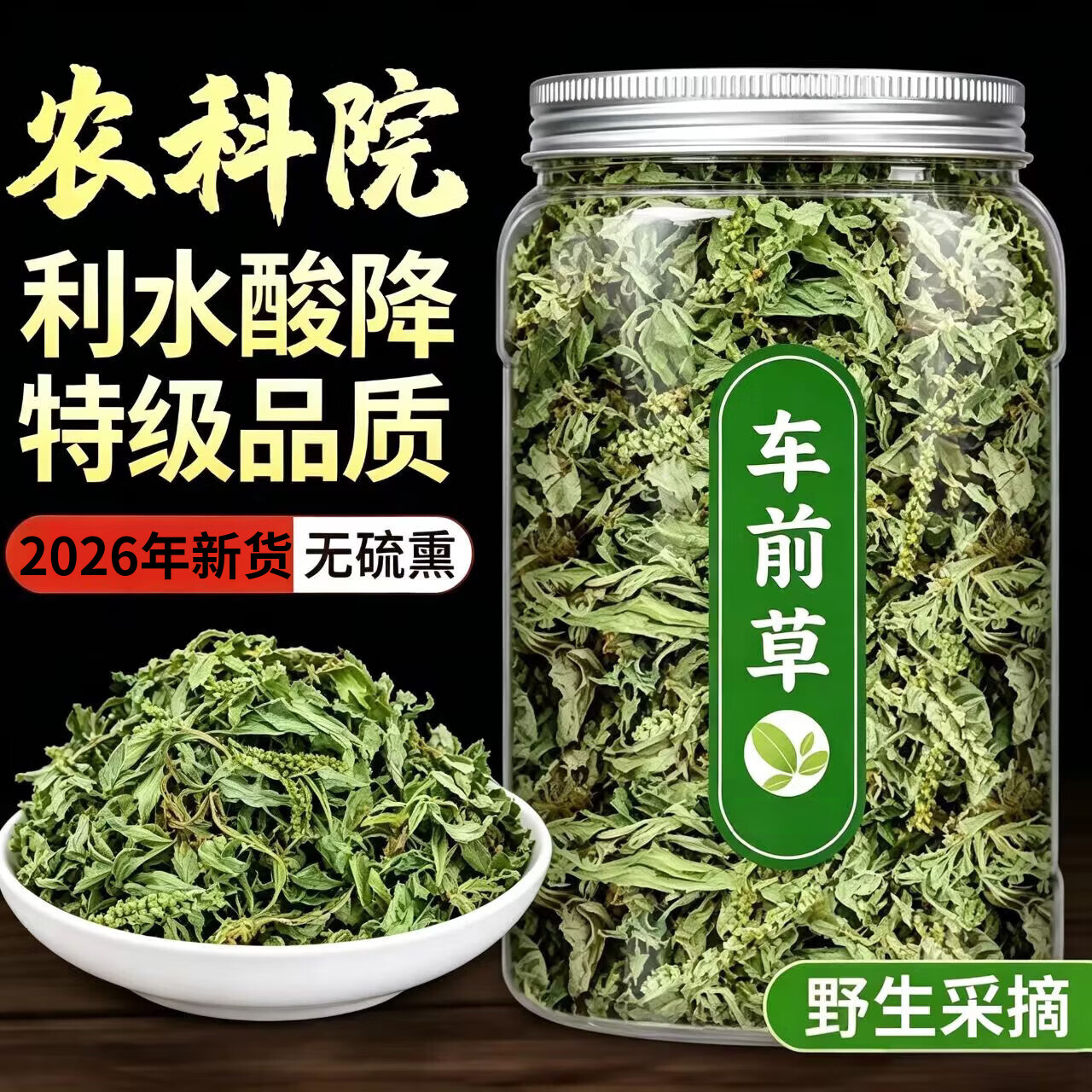 协穆野生车前草新鲜正品带穗自然生长晾晒中药材绛酸利尿喝的养生茶  【2026新货】车前草 100g*4罐