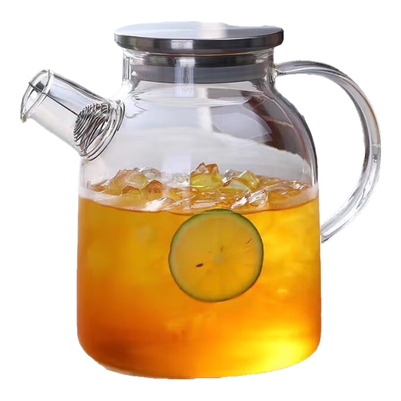 四季茶壶 304不锈钢盖 耐热玻璃凉水壶 1800ml
