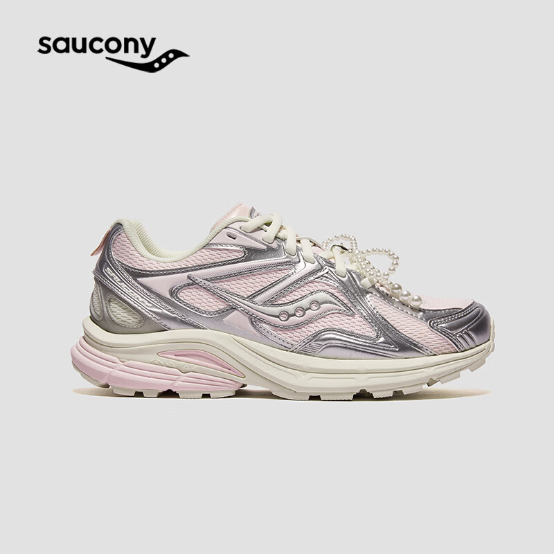 SAUCONY索康尼女款26夏季KINVARA 4 PICNIC系列运动休闲鞋 银粉红 37