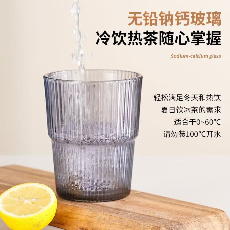 【甄选直发】优美家玻璃水杯咖啡杯吸管杯女生ins办公室轻奢男士 普通款 360ml 1只 浅蓝色-360ml【配吸管+皮套】
