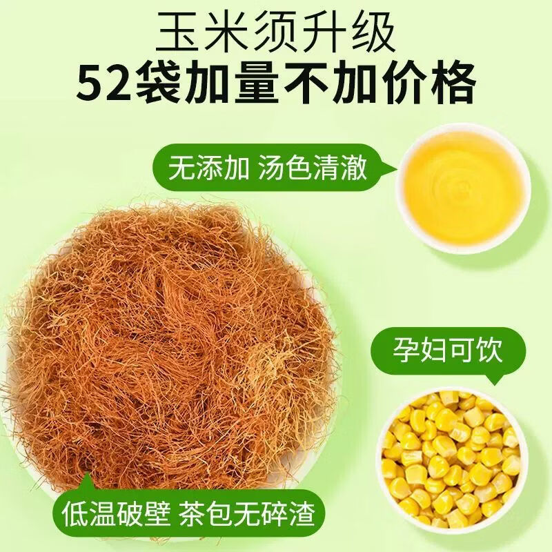 同仁堂(TRT)甄选玉米须茶天然纯玉米须茶包无添加熬夜消肿控糖三高调理养生茶 精品纯玉米须茶包 156g*4盒